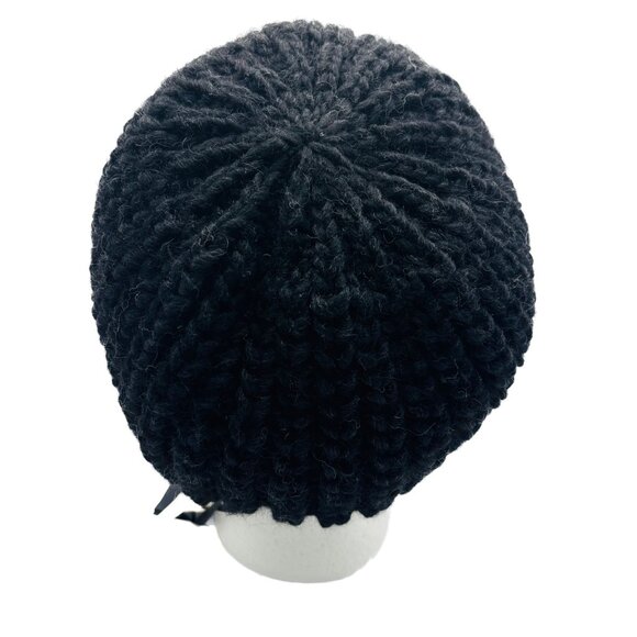 NWT Mondana Italia Women’s Alpaca Blend Knit Beanie Black Luxury Winter Hat OS - Picture 3 of 4